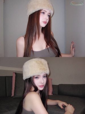 广州混血模特金发碧眼正面照街拍